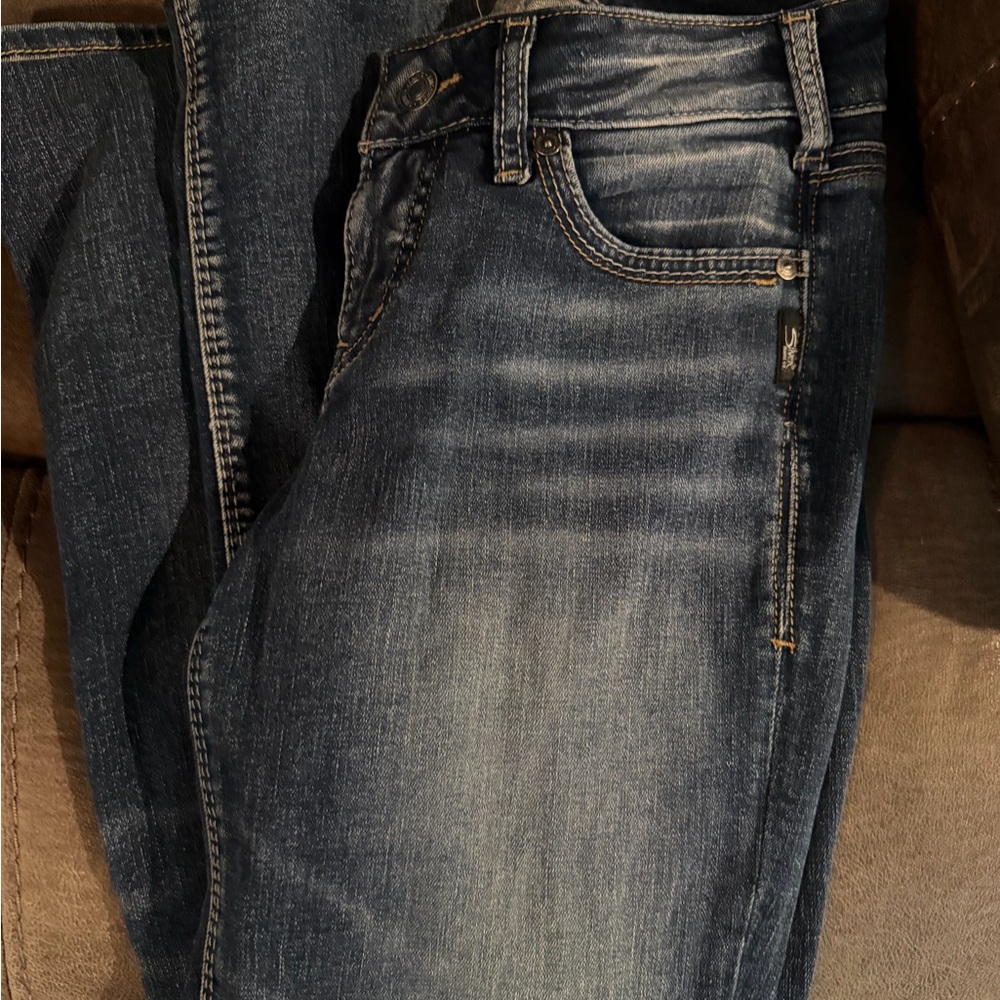 Silver Jeans Women's Boot Cut Dark Blue Washed Denim